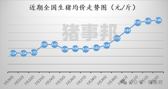 猪事邦||8月3日猪价汇总（全国均价为9.96元/斤！）  第2张